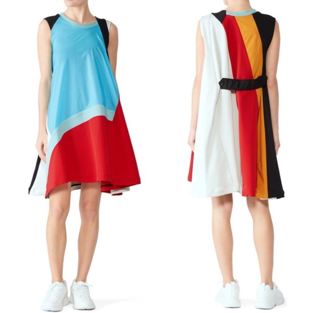 Koche Diagonale Color Block Sleeveless Crepe Swing Dress Size French 36 / US XS